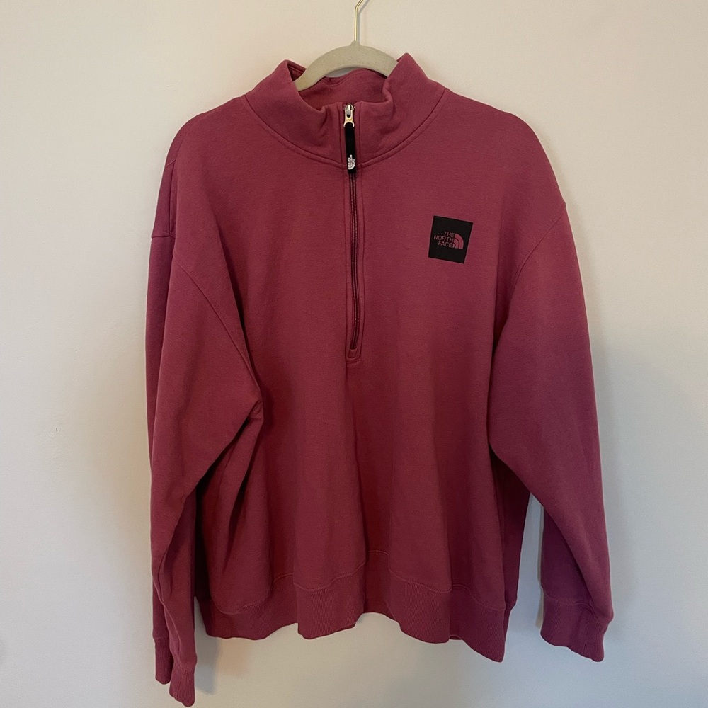 The North Face Women's Mauve Pink Boxy Quarter-Zip Sweatshirt - Picture 9 of 10